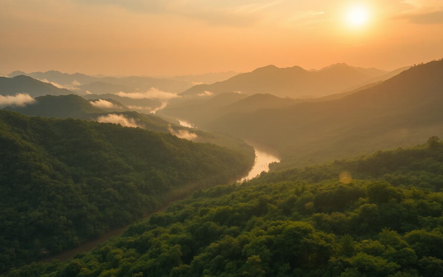 Aerial view of a river valley used as a full-screen story opener